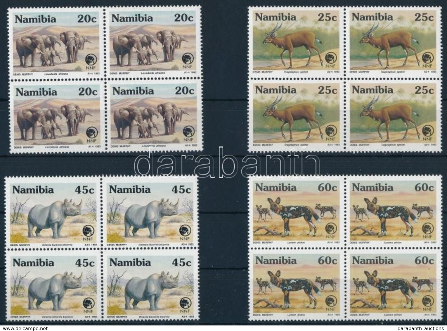 ** 1993 Állatok Sor Négyestömbökben,
Animals Set In Blocks Of 4
Mi 735-738 - Autres & Non Classés