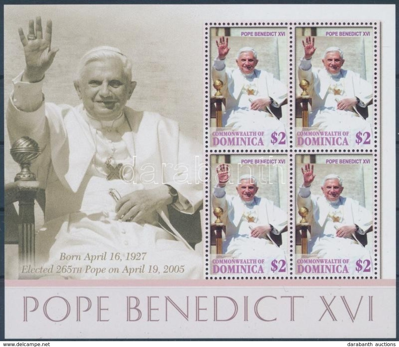 ** 2005 XVI. Benedek Pápa Kisív,
Pope Benedict XVI Minisheet
Mi 3705 - Autres & Non Classés