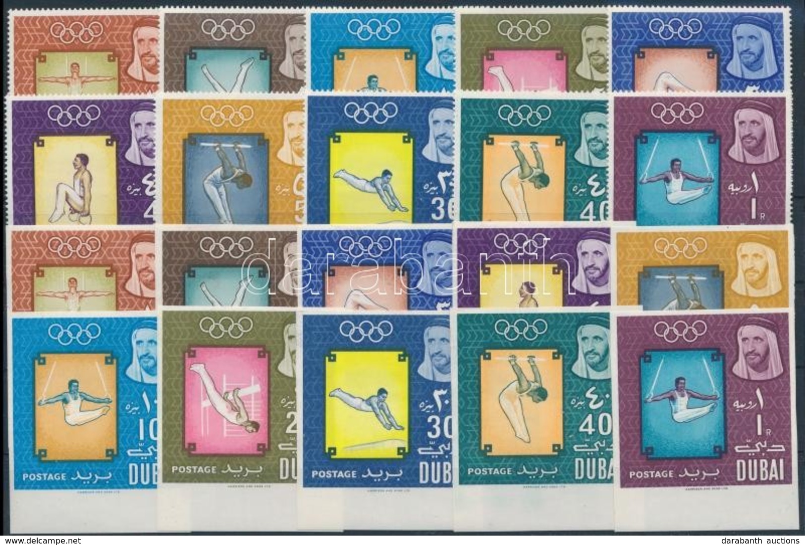 ** 1964 Nyári Olimpia Fogazott és ívszéli Vágott Sor Mi  129-138 A-B + Blokk Mi 27 - Altri & Non Classificati