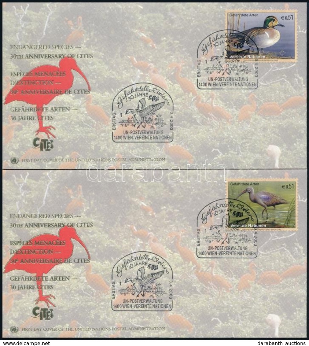 2003 WWF: Veszélyeztetett Fajok, Madarak Sor 4 Db FDC,
WWF: Endangered Species, Birds Set On 4 FDC
Mi 389-392 - Autres & Non Classés