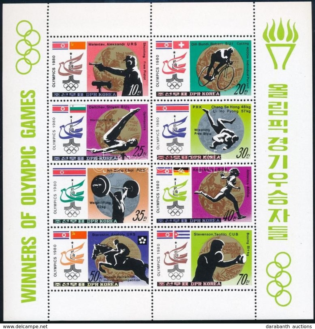 ** 1980 Olimpia Fogazott és Vágott Kisív Mi 2052-2059 - Autres & Non Classés