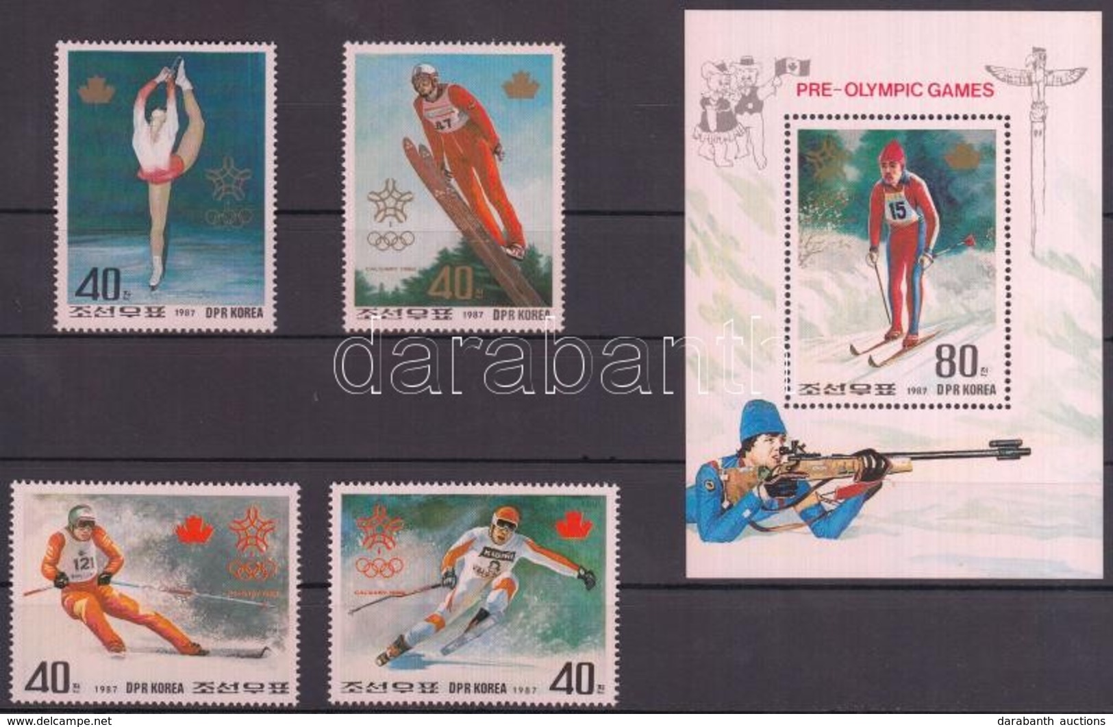 ** 1987 Téli Olimpia Sor Mi 2879-2882 + Blokk Mi 226 - Altri & Non Classificati