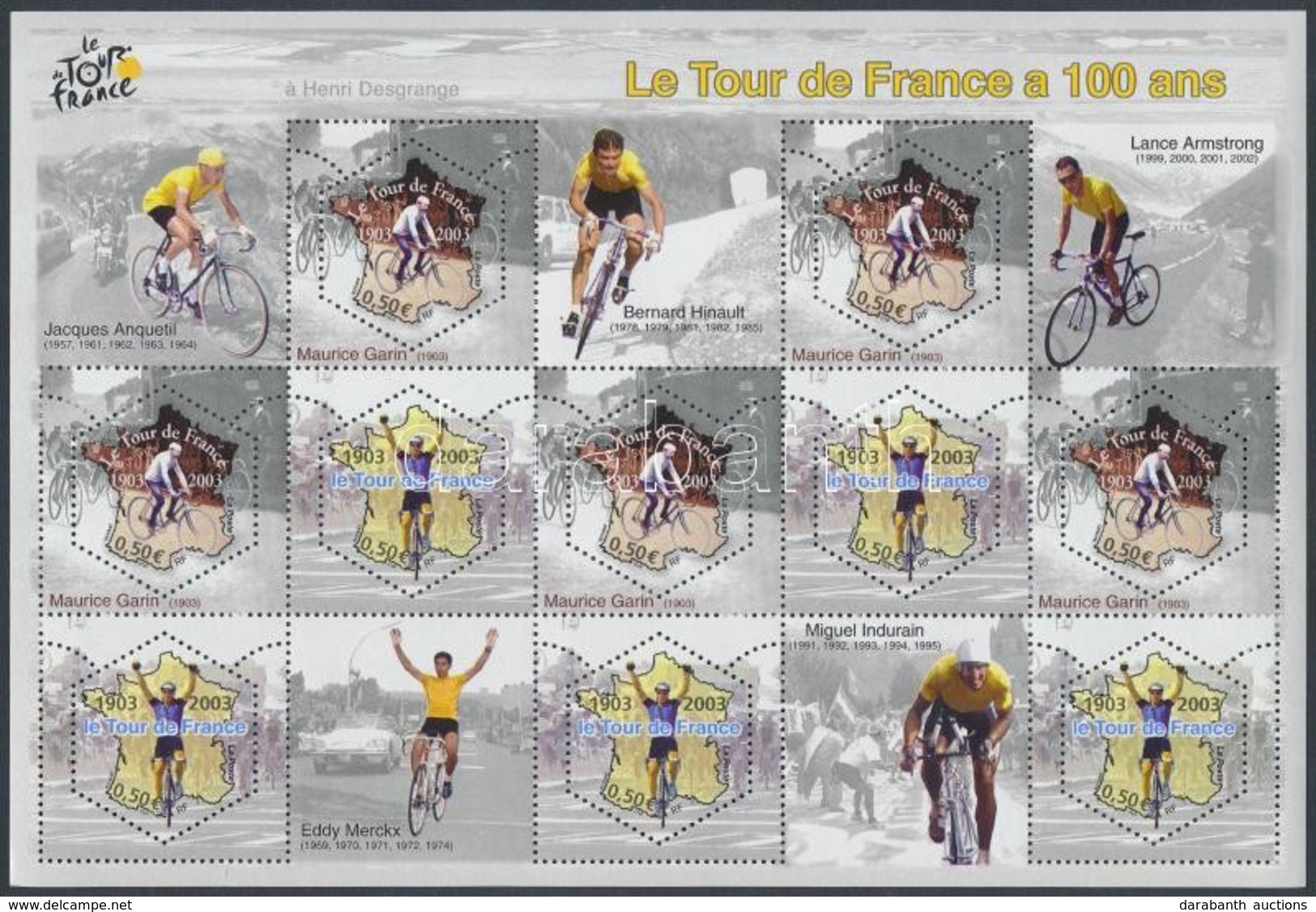 ** 2003 100 éves A Tour De France Kisív Mi 3724-3725 - Autres & Non Classés