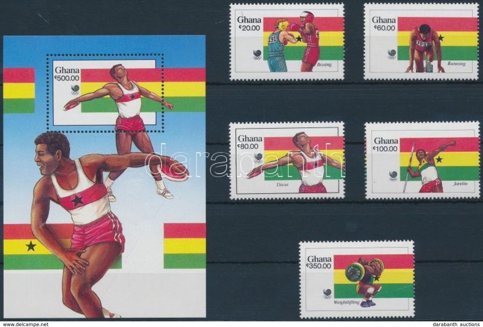 ** 1988 Nyári Olimpia, Szöul Sor Mi 1205-1209 + Blokk 131 - Autres & Non Classés