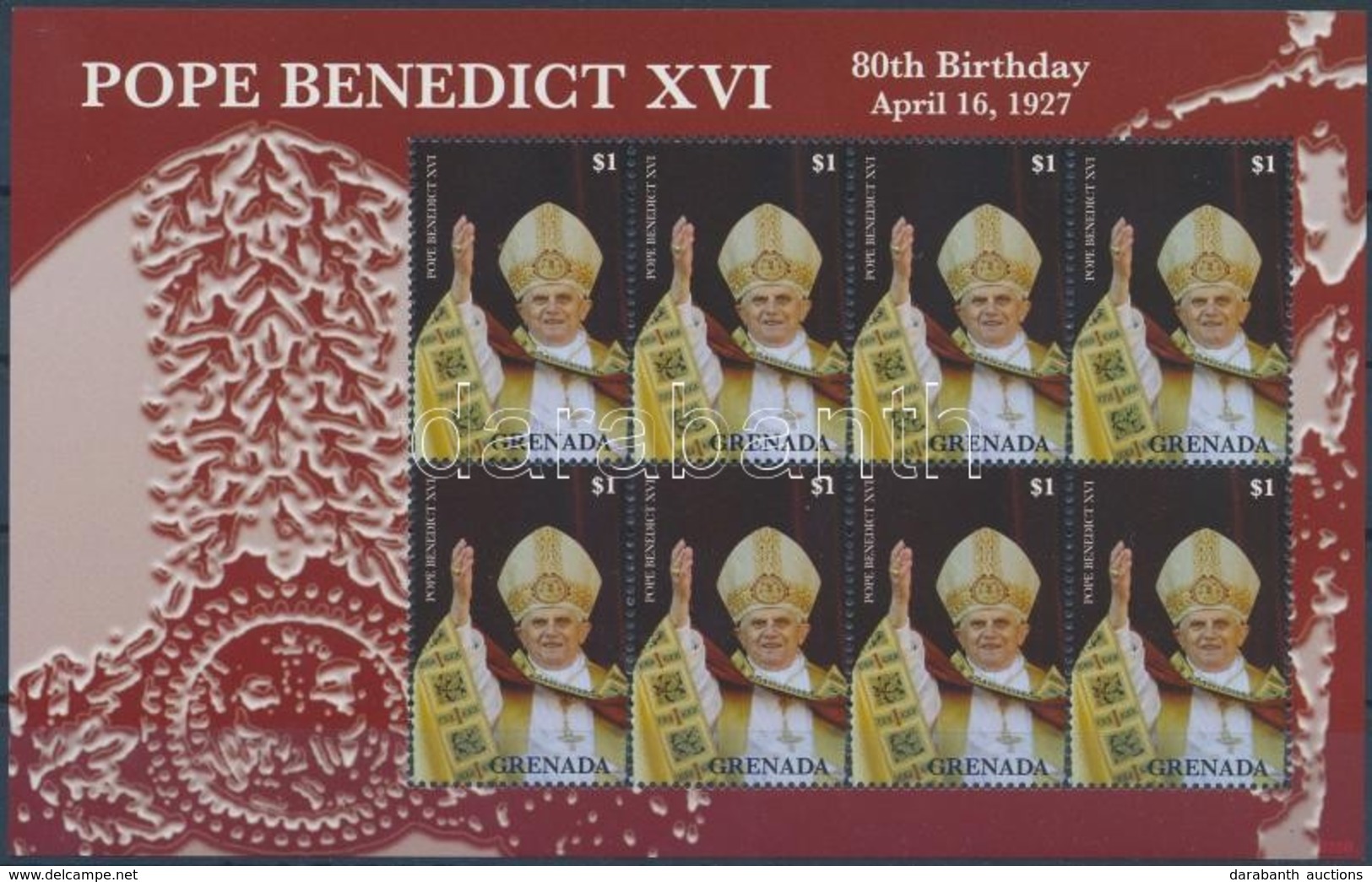 ** 2007 XVI. Benedek Pápa Kisív,
Pope Benedict XVI Minisheet
Mi 5850 - Altri & Non Classificati