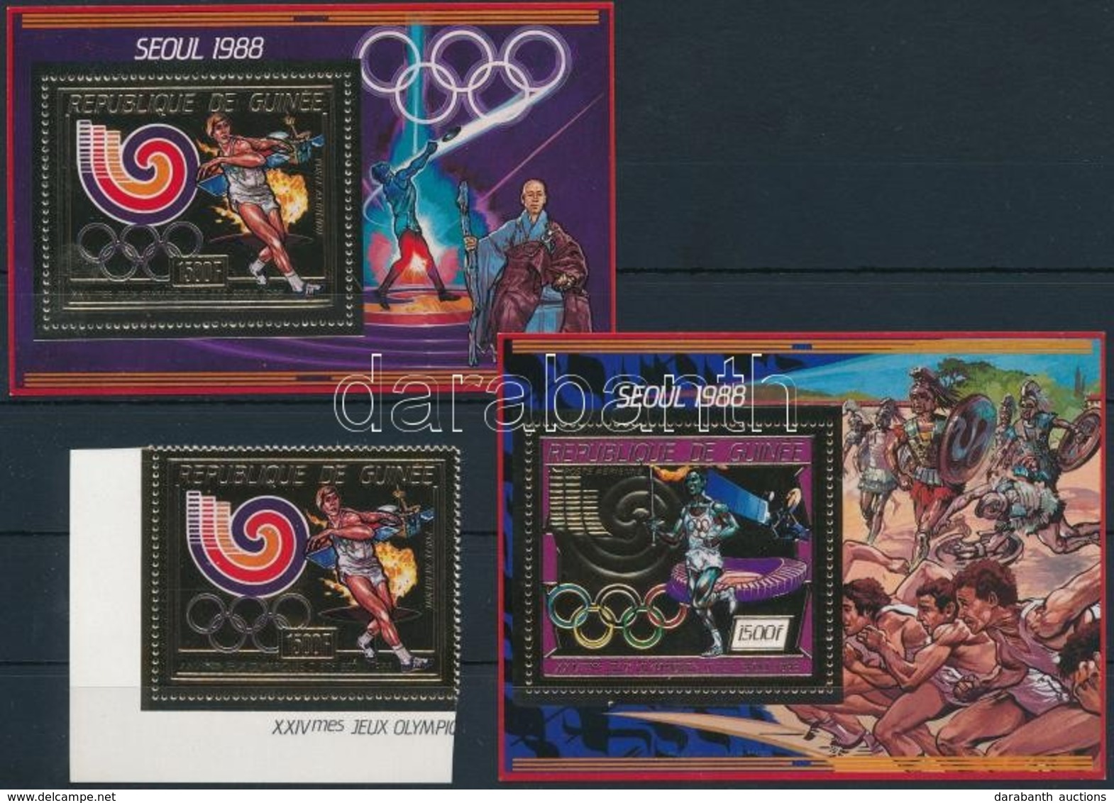 ** 1987 Nyári Olimpia ívsarki Bélyeg Mi 1146 A + Blokkpár Mi 252-253 A - Altri & Non Classificati