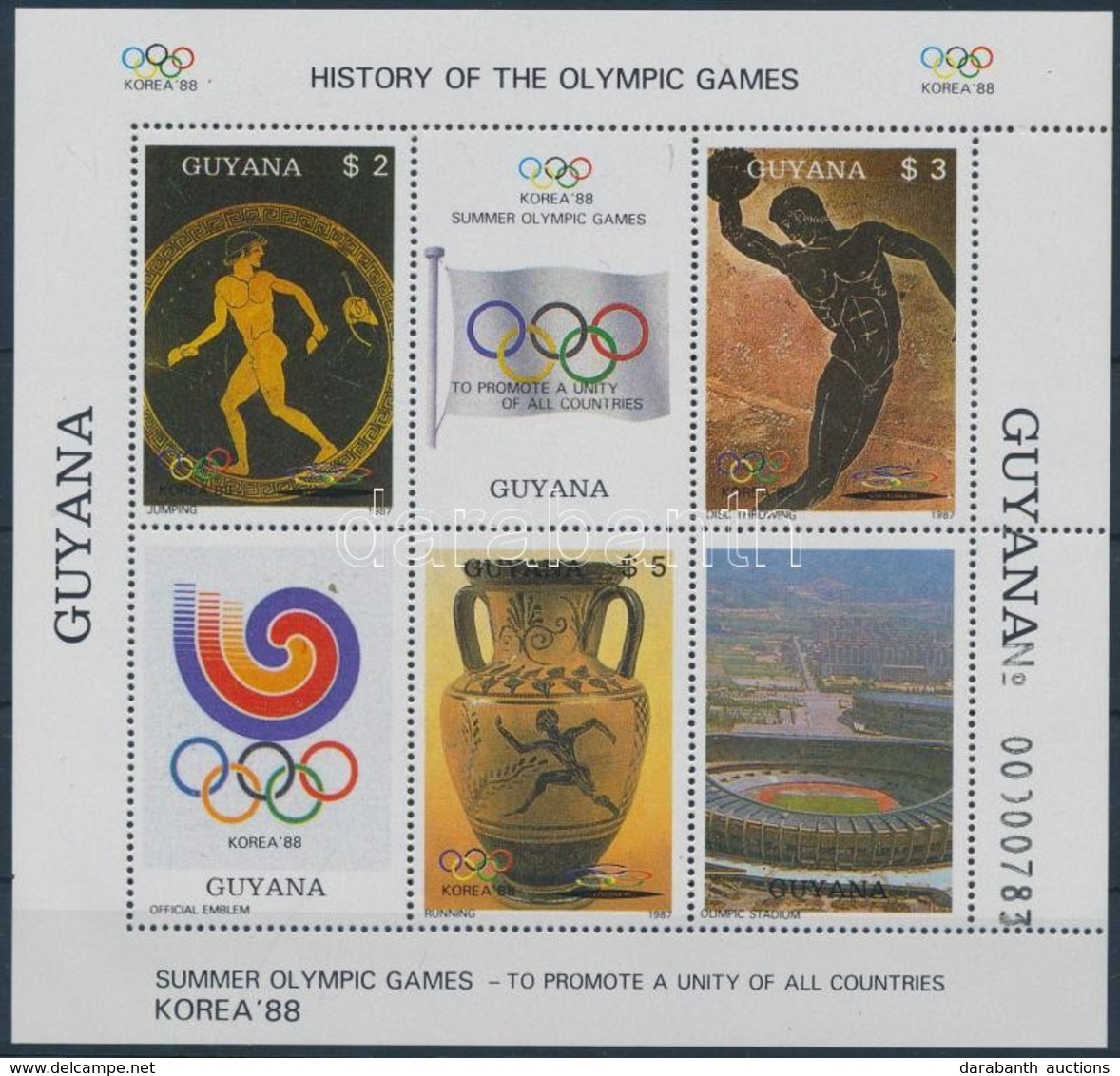 ** 1987 Nyári Olimpia Blokk Mi 20 - Autres & Non Classés