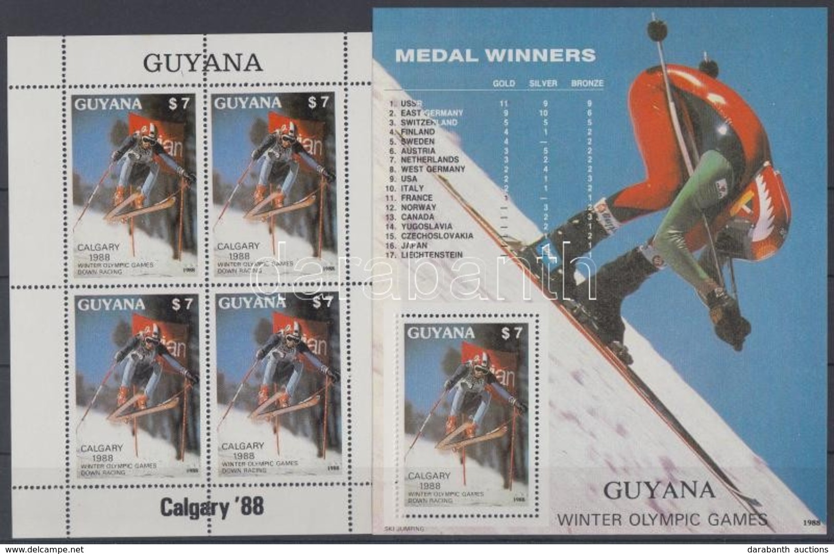 ** 1988 Téli Olimpia, Calgary Kisív Mi 2408 + Blokk 25 - Altri & Non Classificati