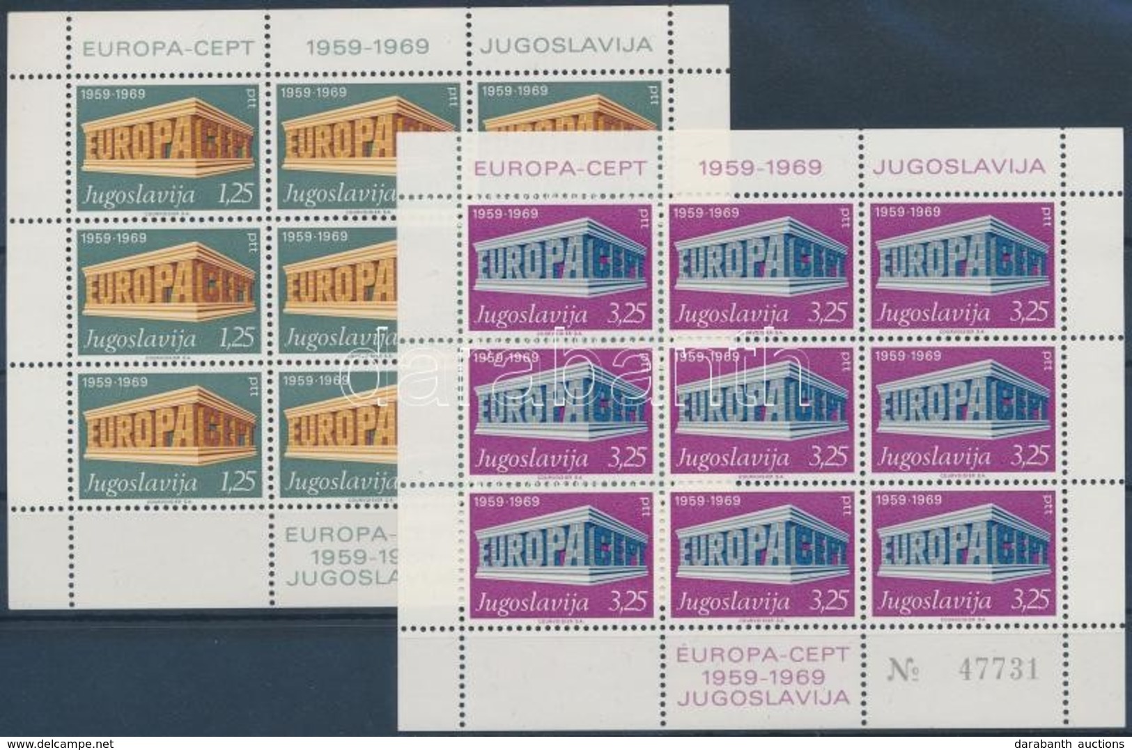 ** 1969 Europa CEPT Kisívsor,
Europa CEPT Minisheet Set
Mi 1361-1362 I - Altri & Non Classificati