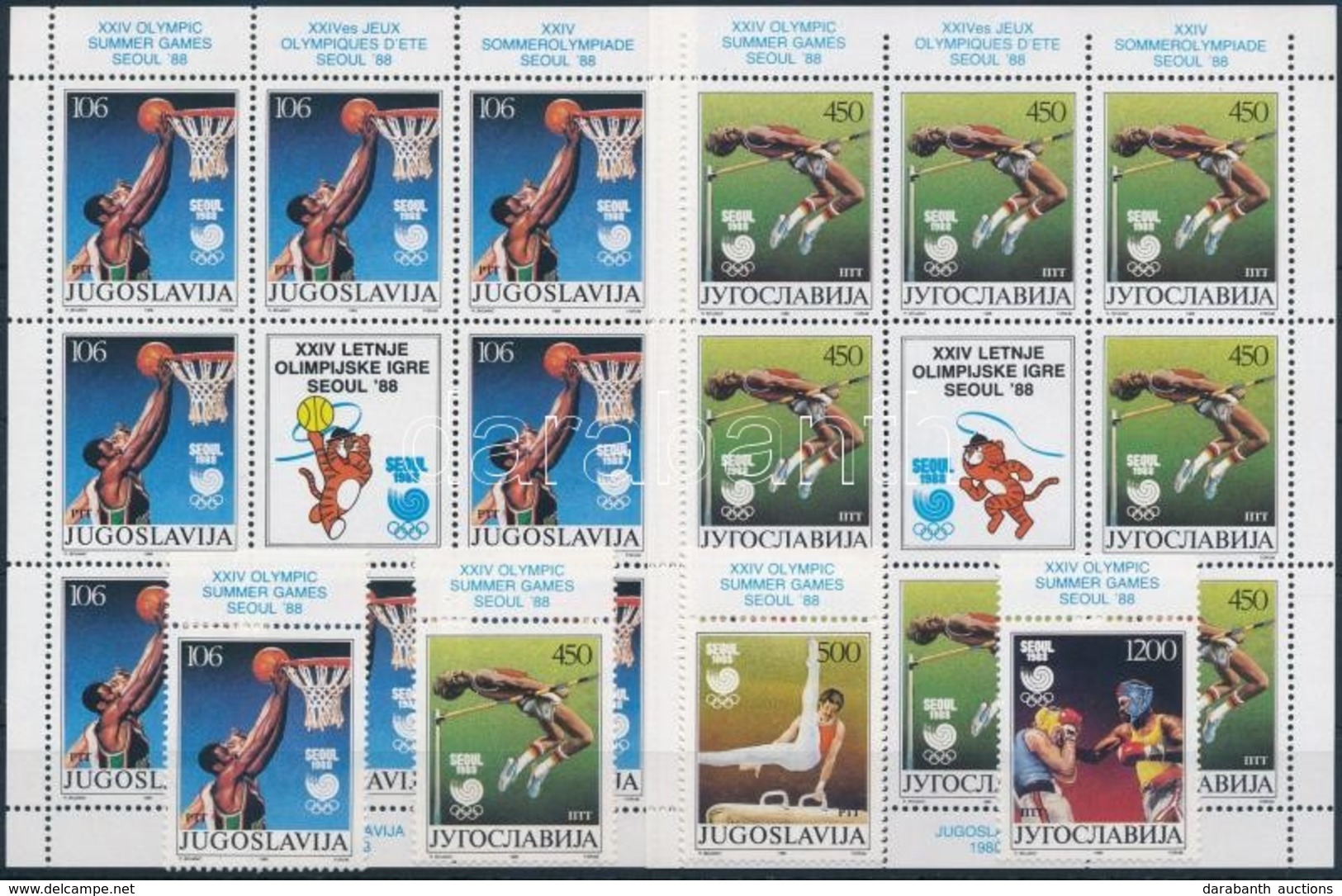 ** 1988 Nyári Olimpia; Szöul ívszéli Sor + Kisívsor Mi 2267-2270 - Autres & Non Classés