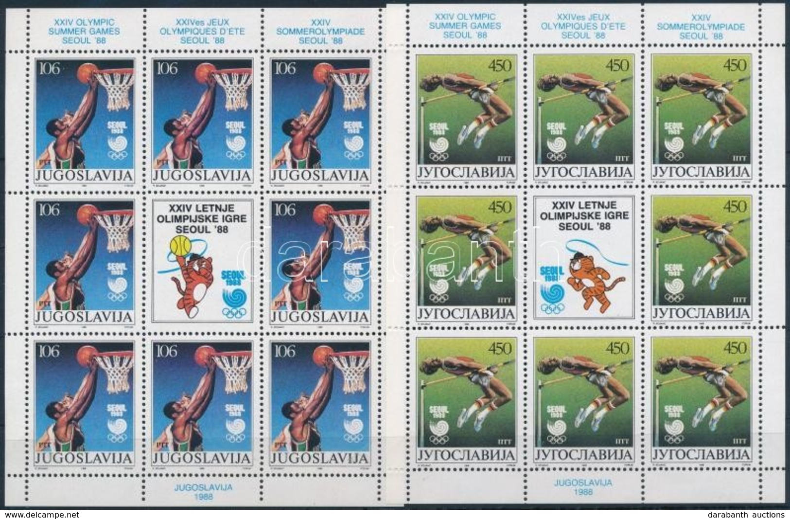 ** 1988 Nyári Olimpia; Szöul Kisívsor Mi 2267-2270 - Autres & Non Classés