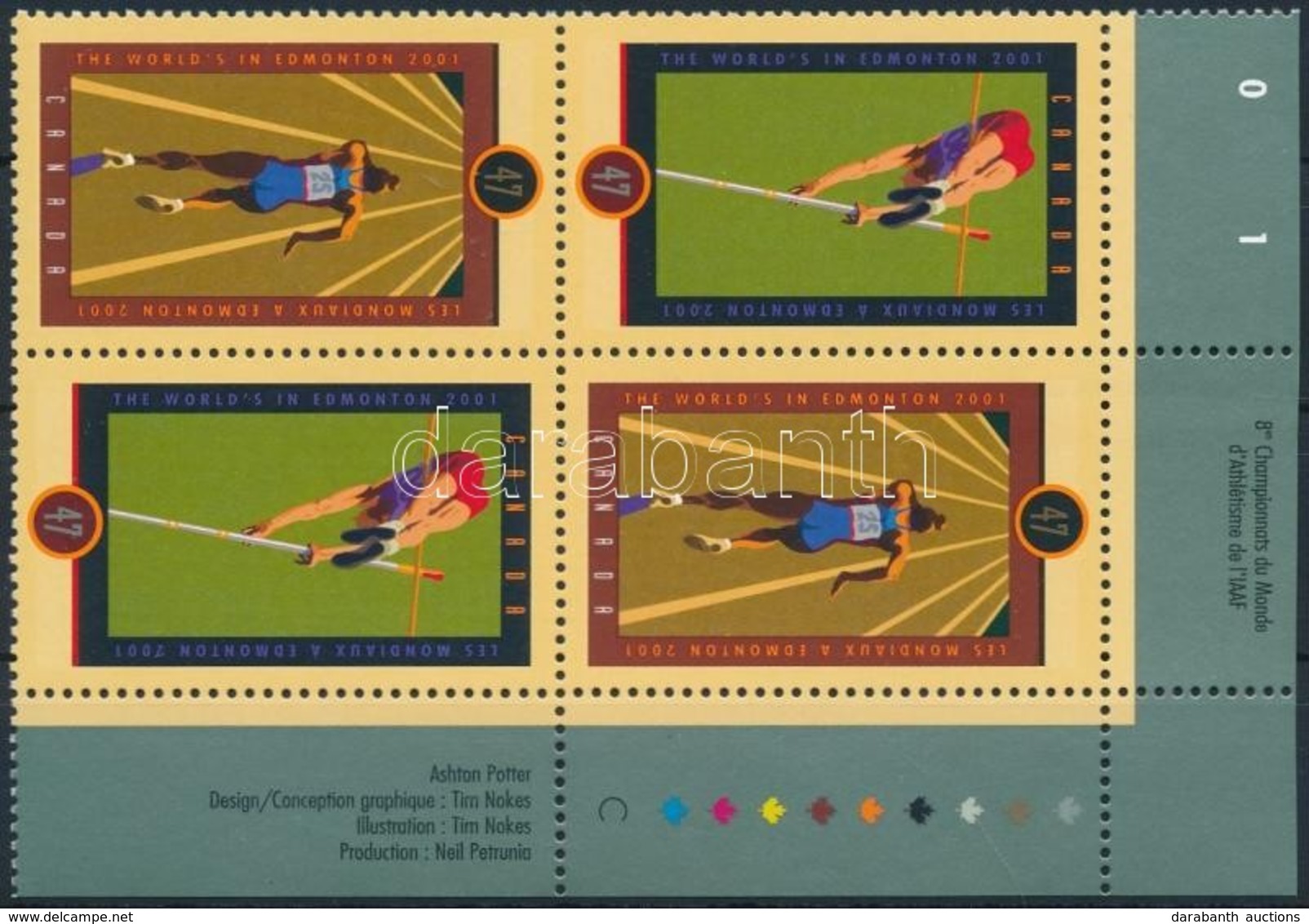 ** 2001 Atletika ívsarki Négyestömb Mi 1992-1993 - Autres & Non Classés