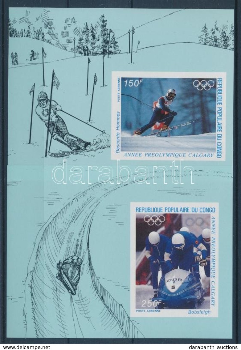** 1986 Téli Olimpia Vágott De Luxe Blokkok Mi 1056-1057 - Autres & Non Classés