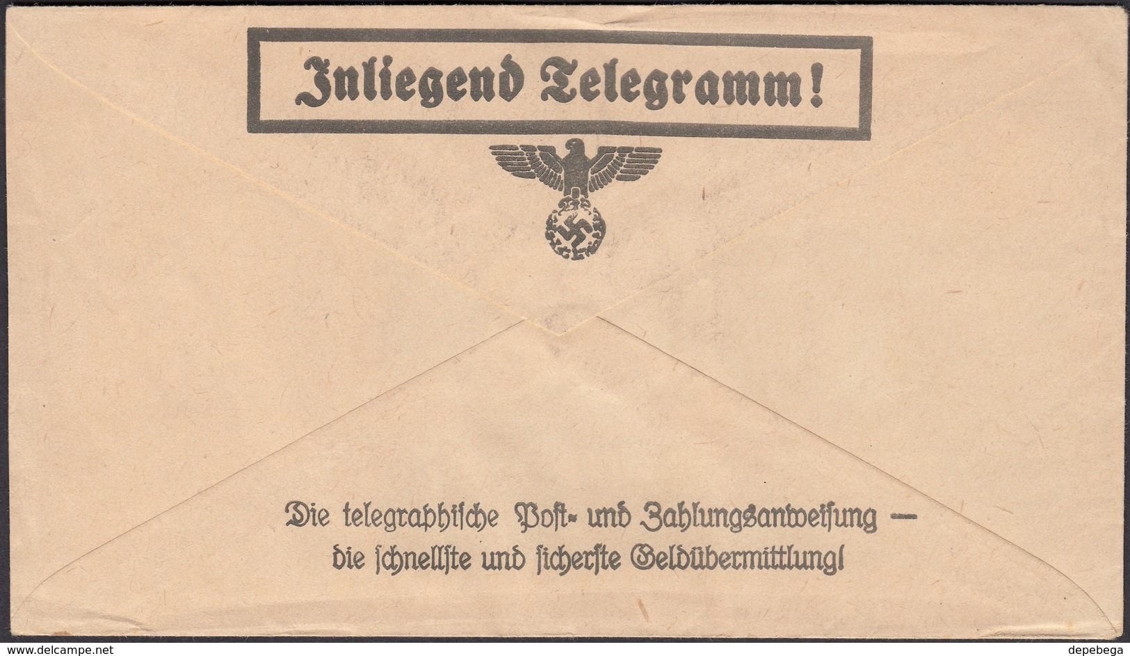 Germany 1943 - NS Telegram-Form Envelope, Jnliegend Telegramm (XC 187 C Din C6,Kl. VII) Unused. - Briefe U. Dokumente