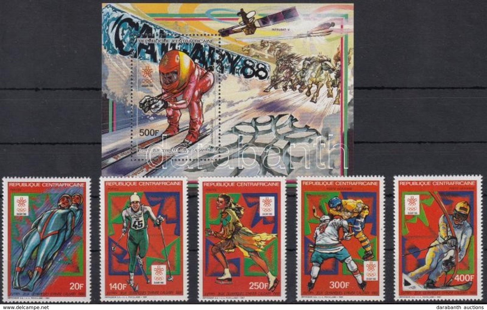 ** 1987 Téli Olimpia, Colgay Sor Mi 1287-1291 A + Blokk 421 A - Autres & Non Classés