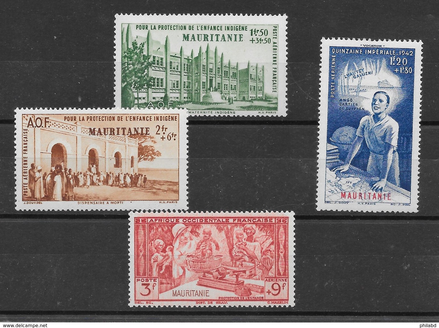 Mauritanie PA N°6 à 9 1942 ** - Neufs