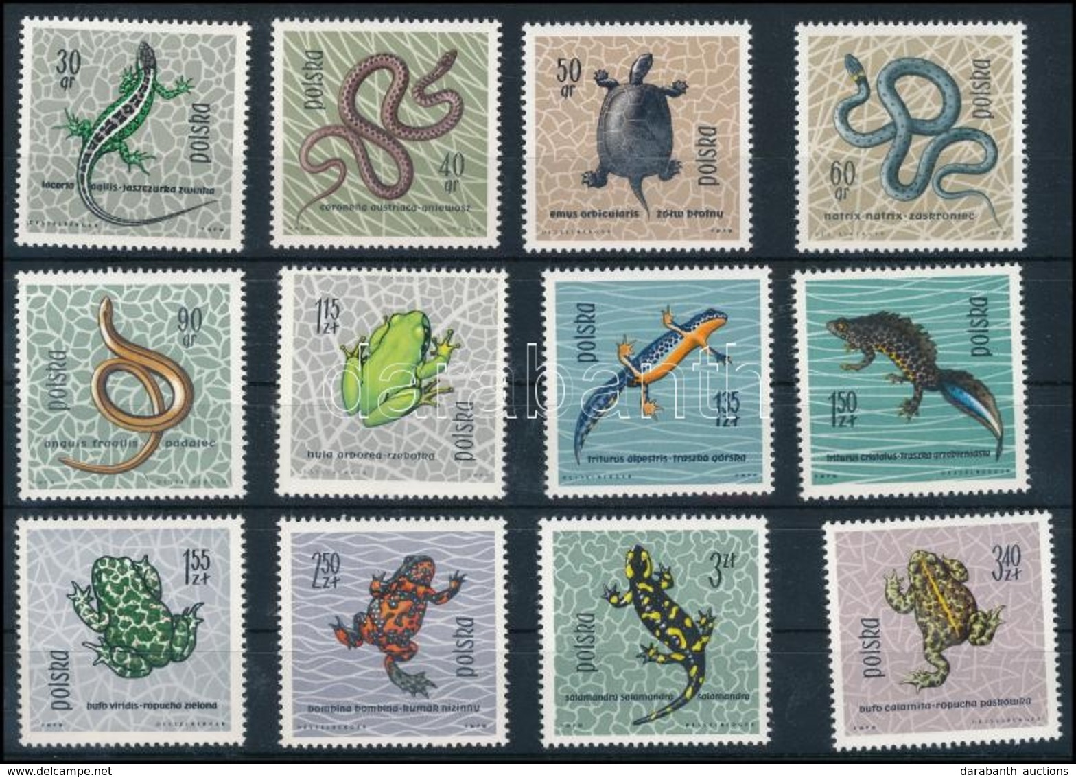 ** 1963 Hüllők Sor,
Reptiles Set
Mi 1393 - 1404 - Autres & Non Classés