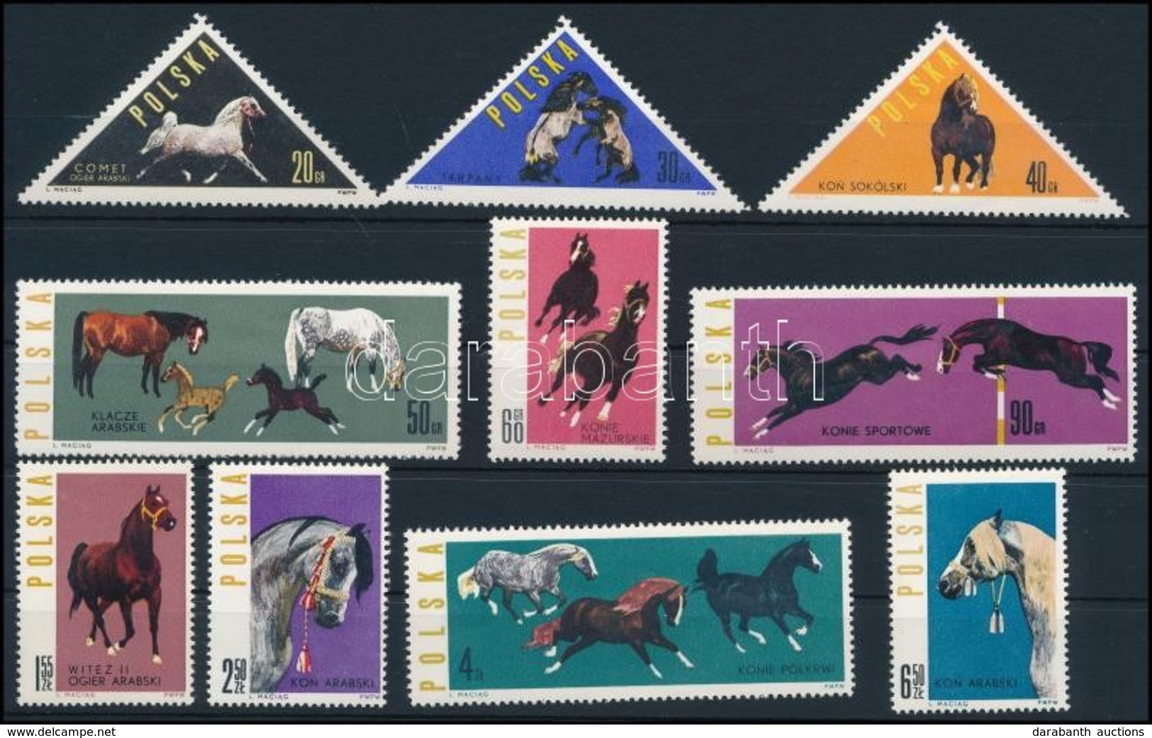 ** 1963 Lovak Sor,
Horses Set
Mi 1447 - 1456 - Otros & Sin Clasificación