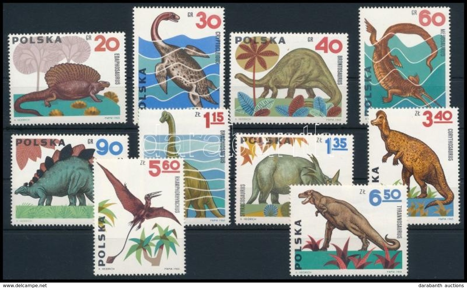** 1965 Ősállatok (I) Sor,
Prehistoric Animals (I) Set
Mi 1570 - 1579 - Autres & Non Classés