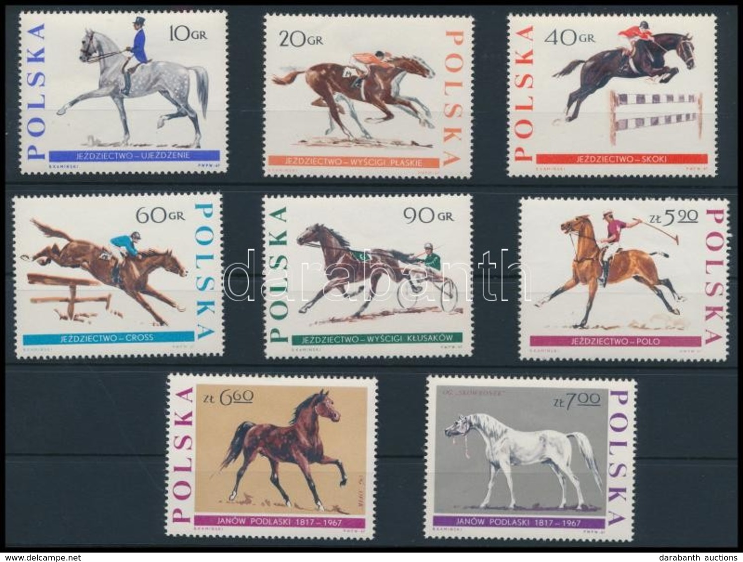 ** 1967 Lovak Sor (gyűrődés),
Horse Set (crease)
Mi 1740 - 1747 - Altri & Non Classificati