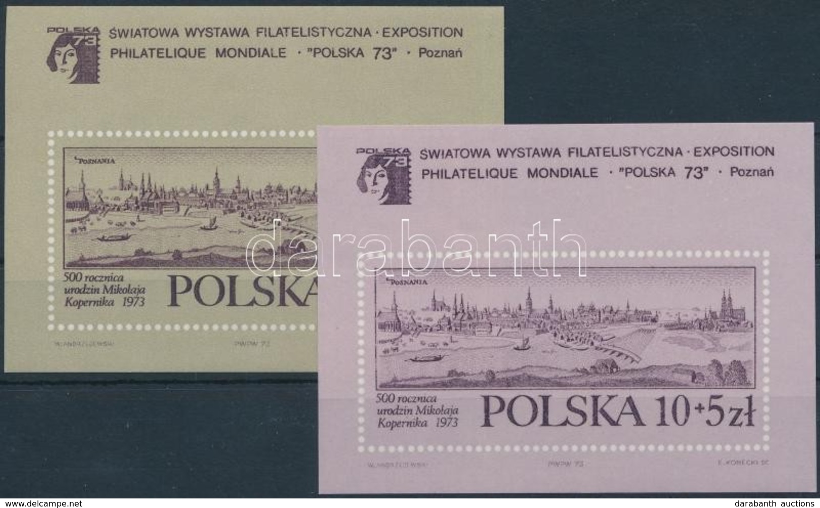 ** 1973 Bélyegkiállítás Blokkpár,
Stamp Exhibition Blockpair
Mi 55 + 56 - Altri & Non Classificati