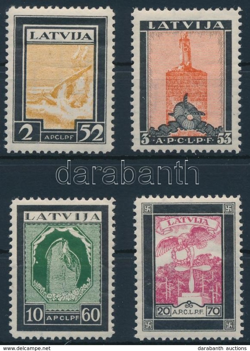 ** 1933 Repülő Alap Sor (ráncok),
Airplane Set (creases)
Mi 215-218 - Altri & Non Classificati