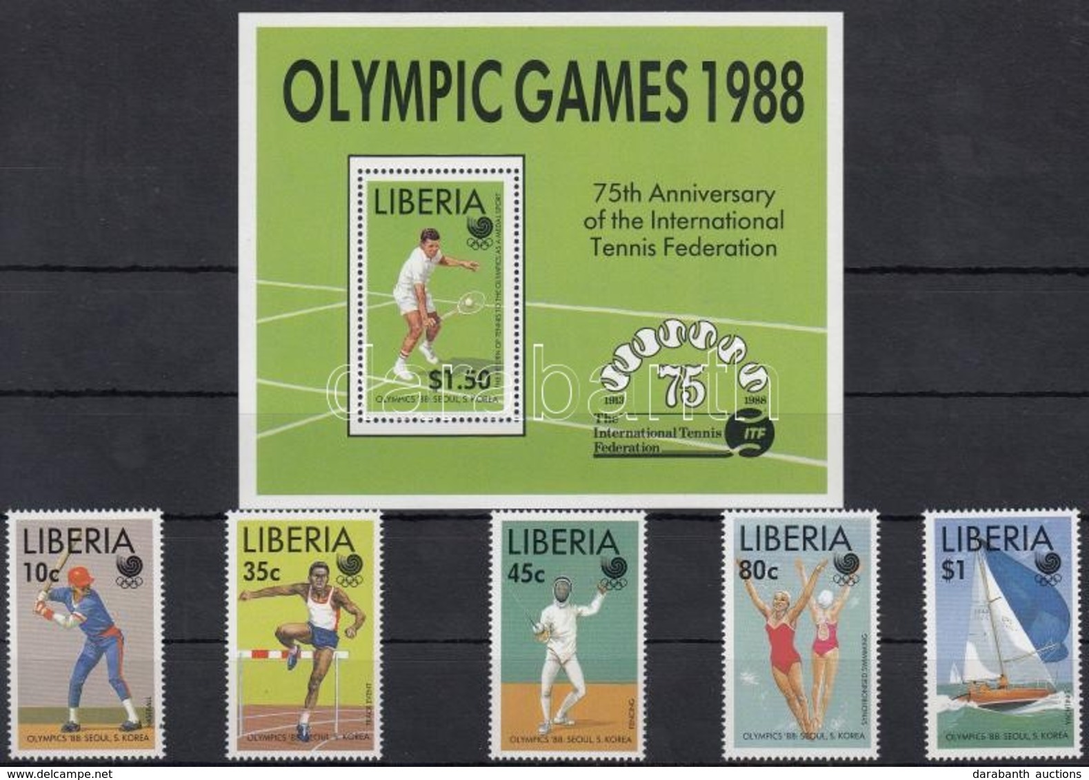 ** 1988 Nyári Olimpia, Szöul Sor Mi 1424-1428 + Blokk 119 - Autres & Non Classés