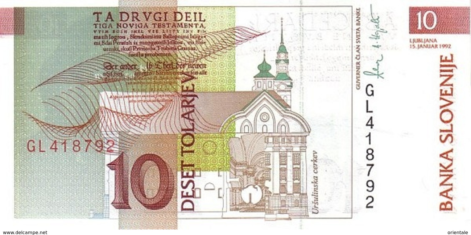 SLOVENIA P. 11a 10 T 1992 UNC - Slovénie