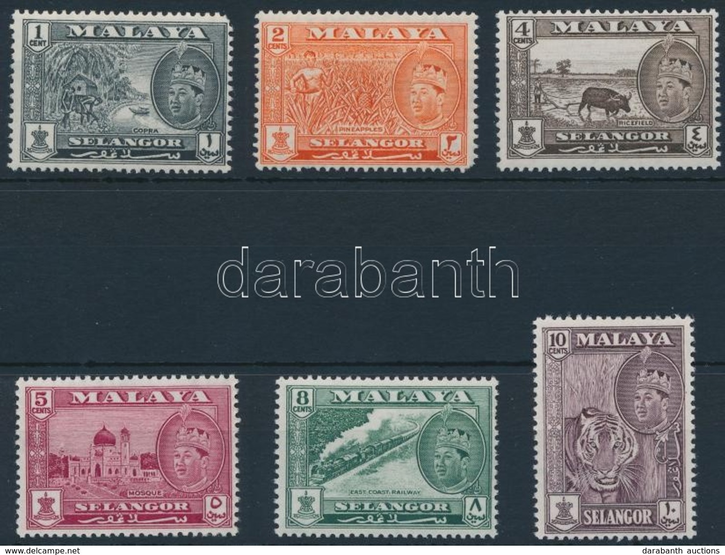 ** 1949 Sarawak (záróérték Hiányzik),
Sarawak (without Closing Value)
Mi 90-95 - Autres & Non Classés