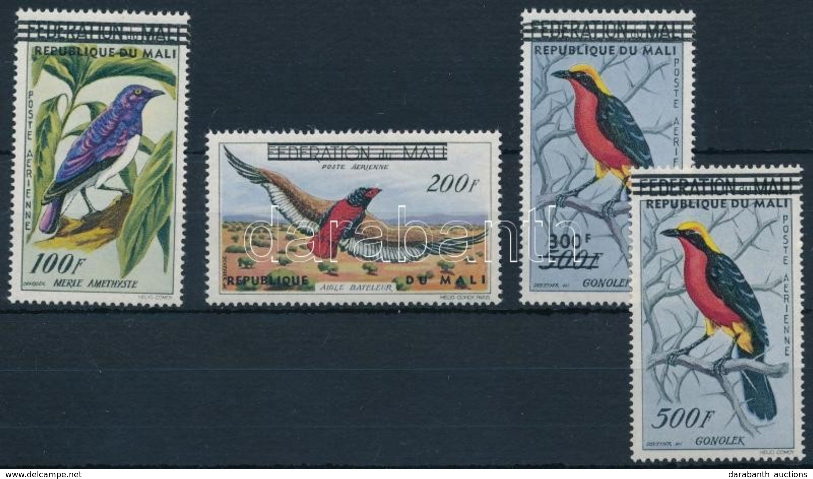 ** 1960 Madár Felülnyomott Sor,
Bird
Mi 14-17 - Altri & Non Classificati