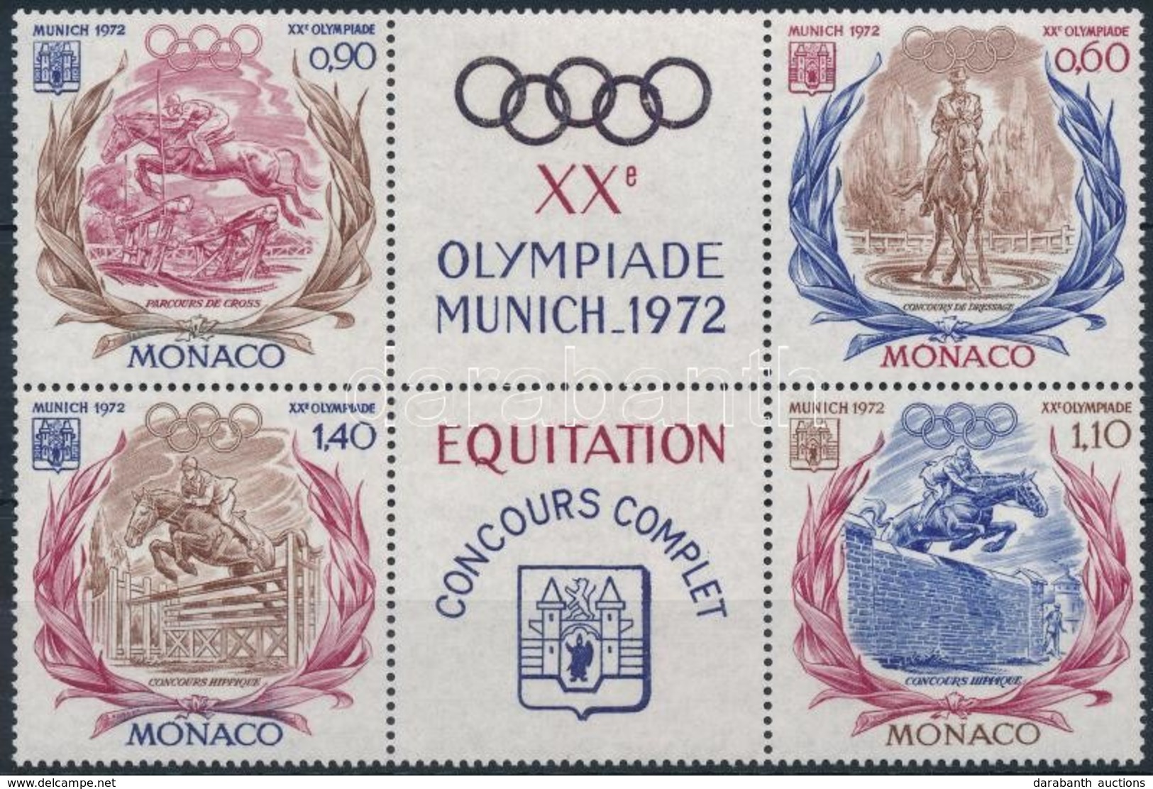 ** 1972 Nyári Olimpia Hatostömb Mi 1045-1048 - Autres & Non Classés