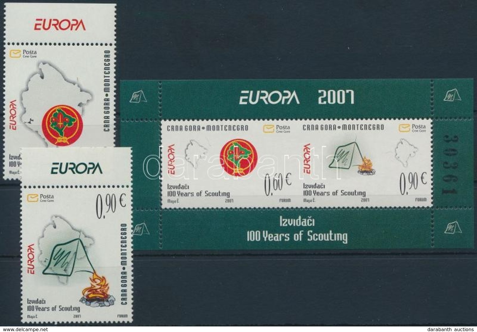 ** 2007 Europa CEPT ívszéli Sor,
Europa CEPT Margin Set
Mi 137-138 + Blokk Mi 6 - Altri & Non Classificati