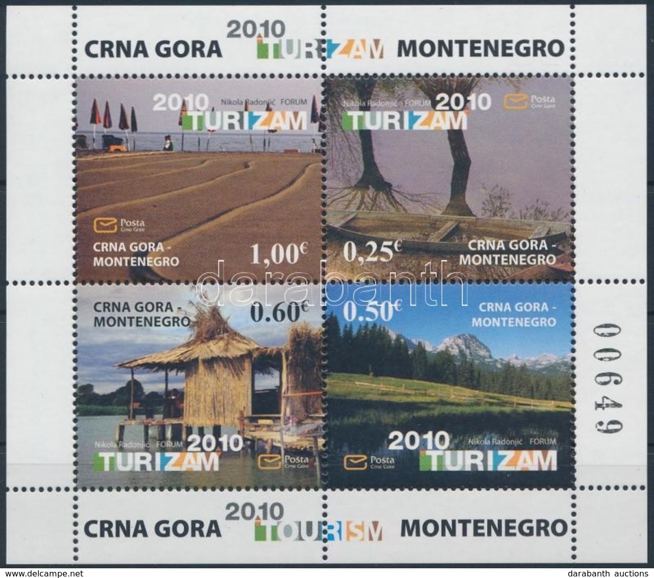 ** 2010 Turizmus Kisív,
Tourism Minisheet
Mi 239-242 - Sonstige & Ohne Zuordnung