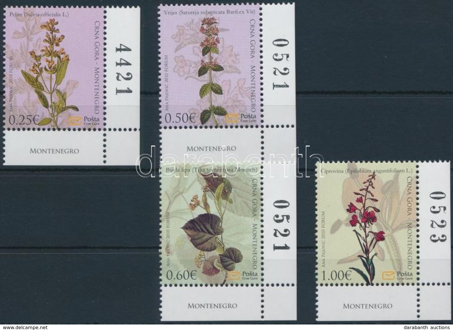 ** 2010 Virág ívszéli Sor,
Flower Margin Set
Mi 229-232 - Autres & Non Classés