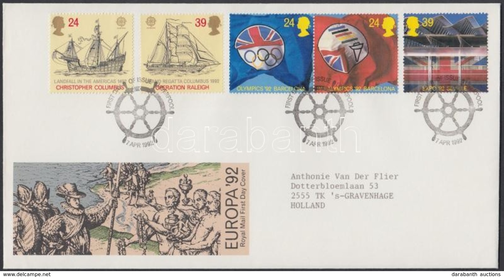 1992 Europa CEPT + Olimpia Mi 1400-1404 1 Db FDC-n - Altri & Non Classificati