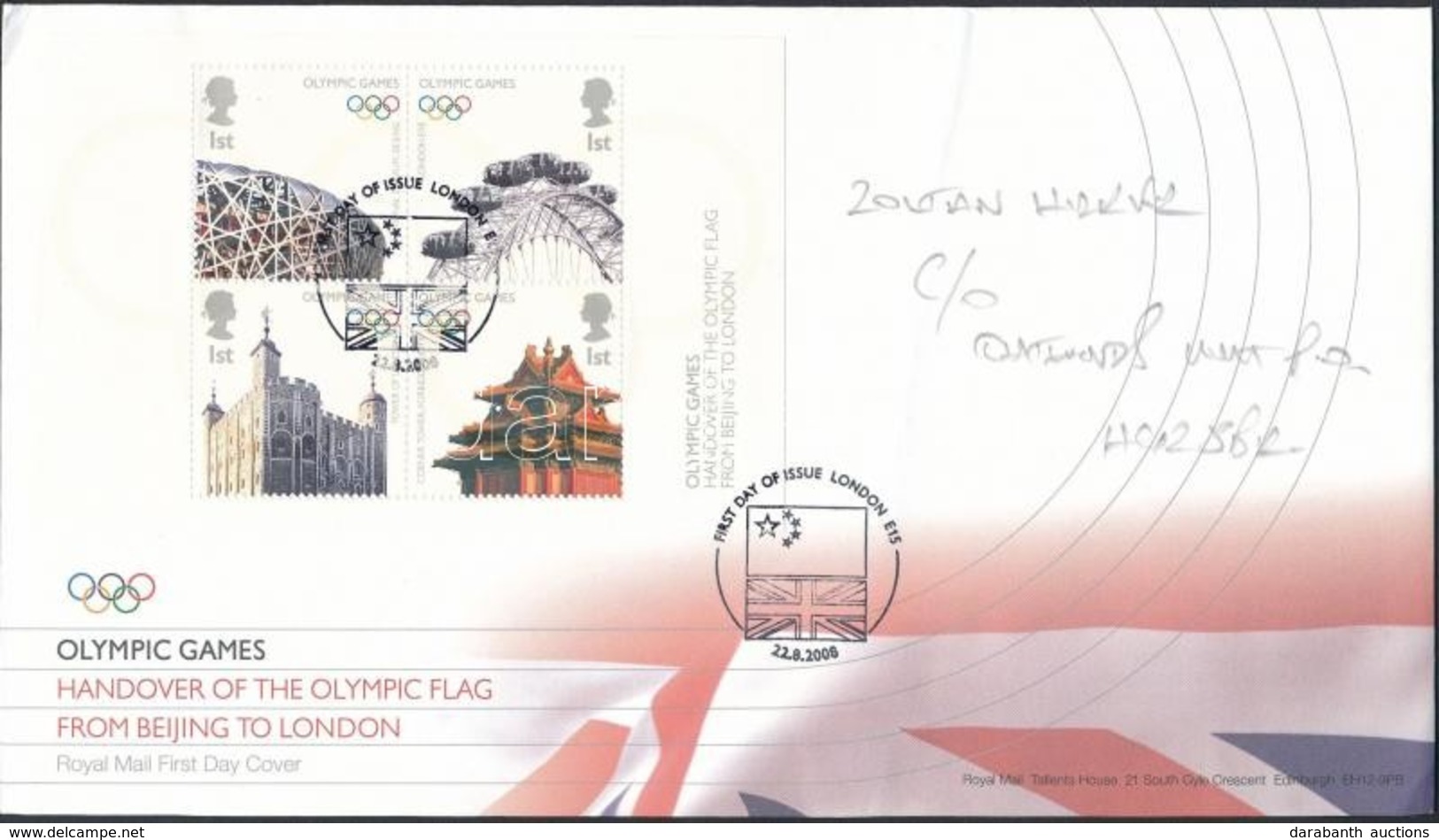 2008 Olimpia Blokk Mi 45 FDC-n - Altri & Non Classificati