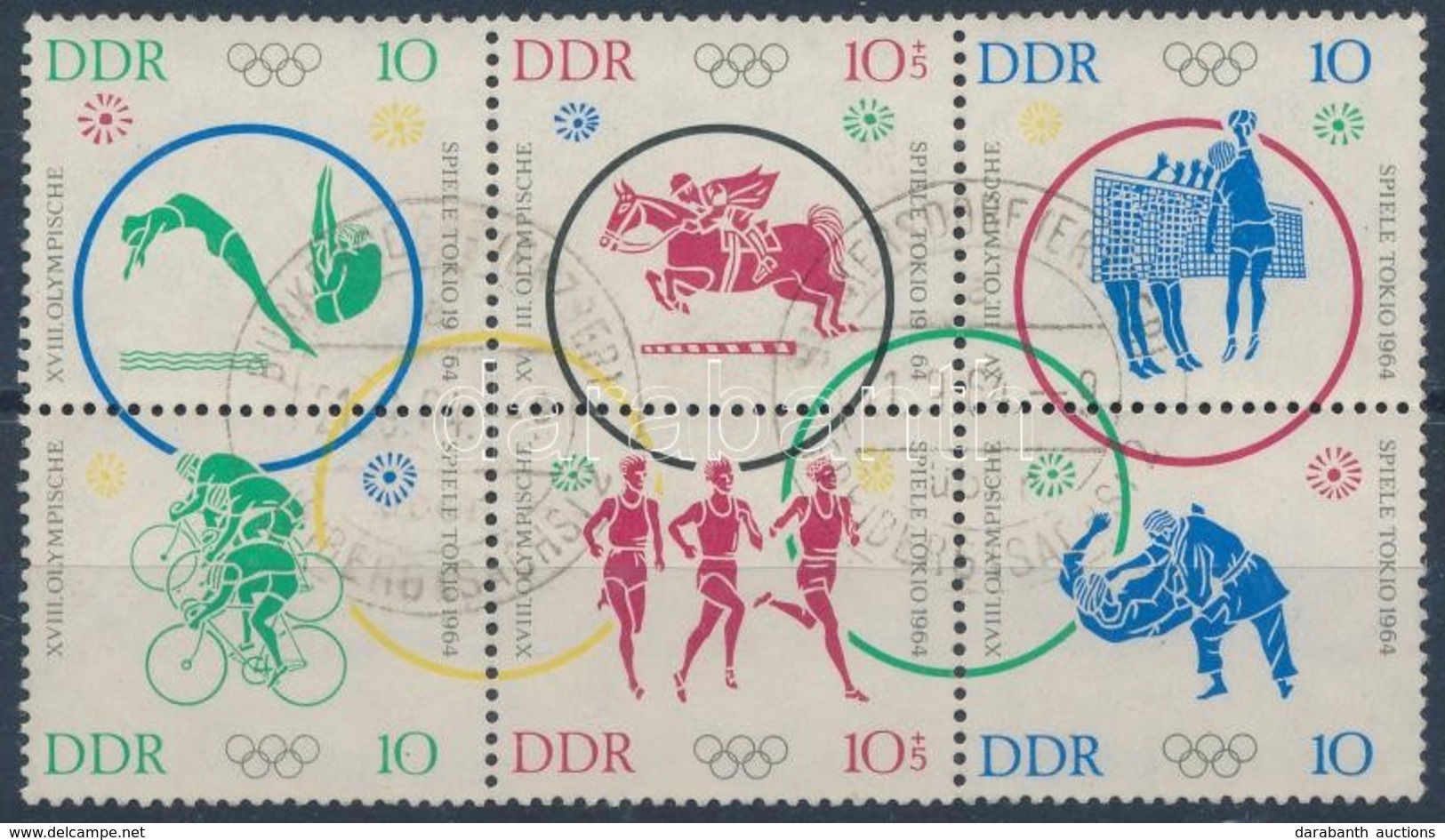 O 1964 Nyári Olimpia, Tokió Hatostömb,
Summer Olympics, Tokyo Block Of 6
Mi 1039-1044 - Autres & Non Classés
