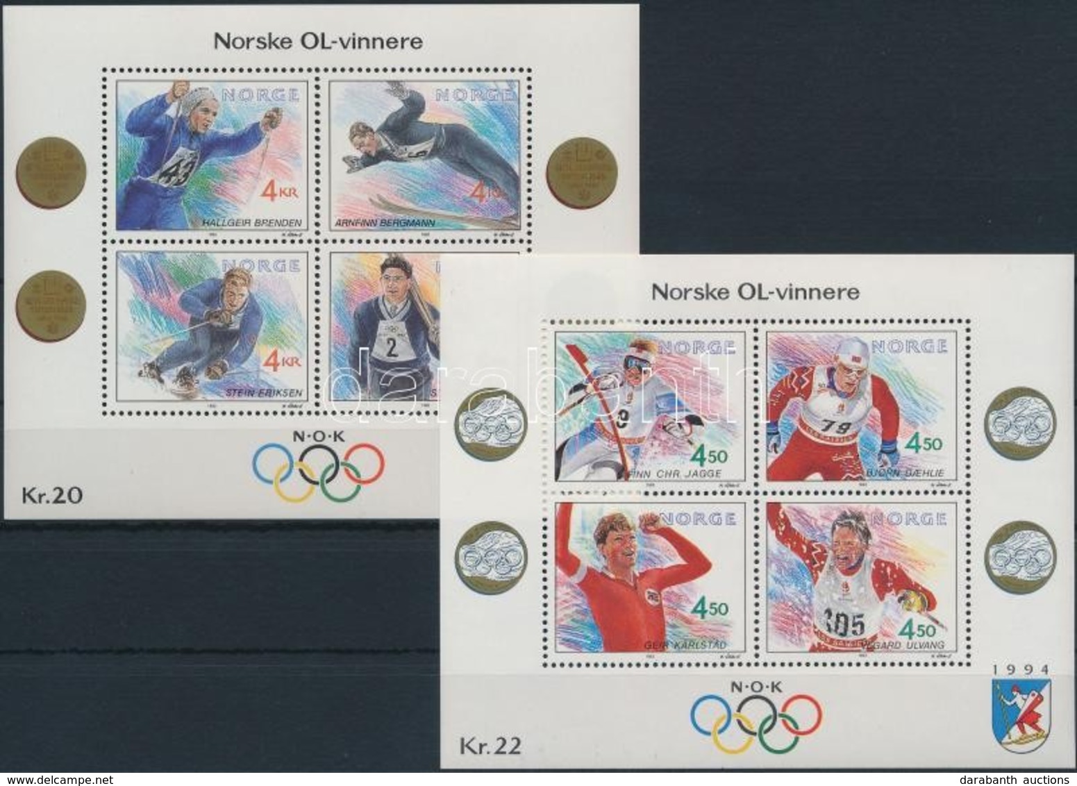 ** 1992-1993 Téli Olimpia 2 Klf Blokk Mi 17, 19 - Altri & Non Classificati