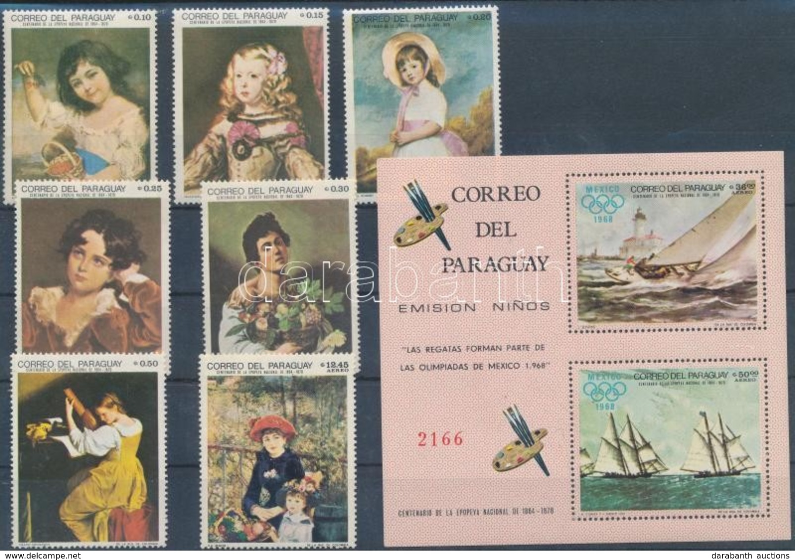 ** 1968 Festmény Sor Záróértékek Nélkül + Blokk,
Painting Stamps And Block
Mi 1836-1842 + 113 - Altri & Non Classificati