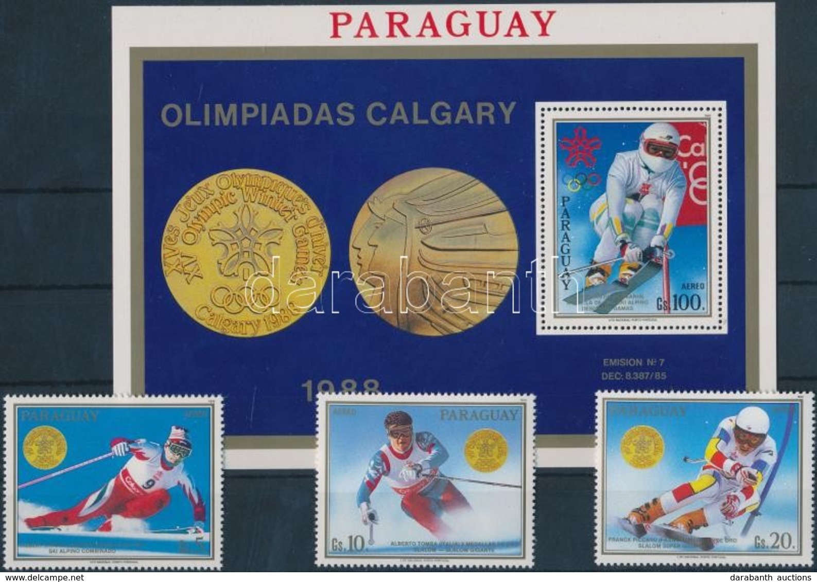 ** 1988 Téli Olimpia Bajnokai 3 érték + Kisív Mi 4262-4266 + Blokk Mi 453 - Autres & Non Classés