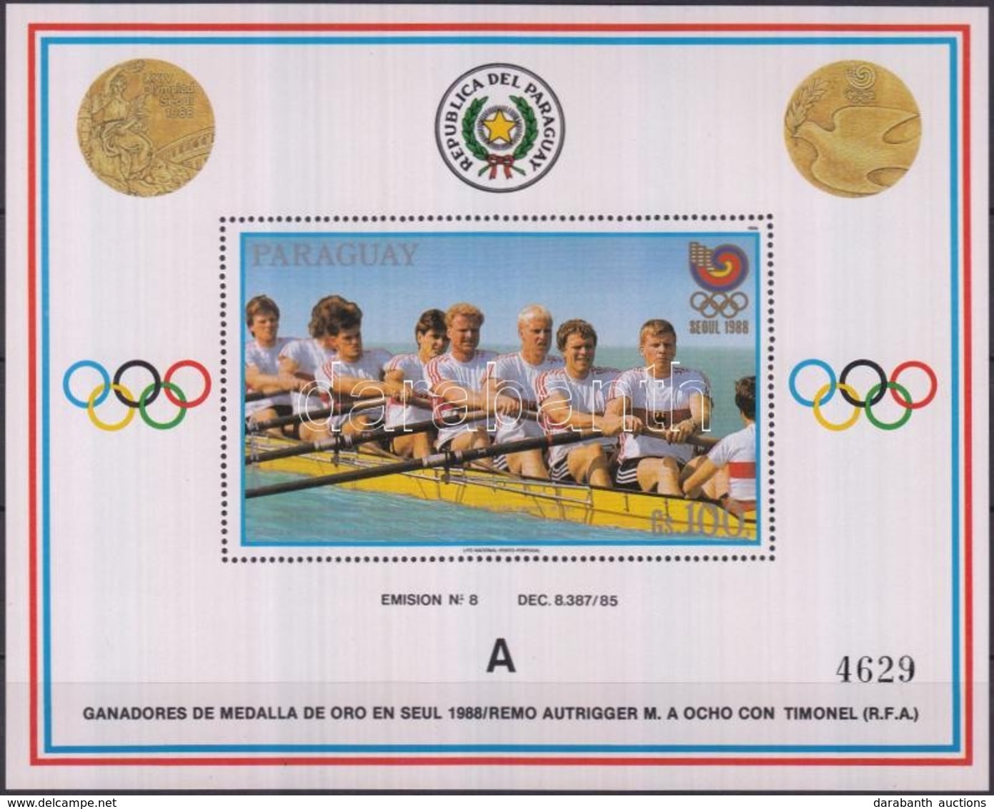 ** 1989 Olimpiai Aranyérmesek Blokk 'A' Mi 455 - Altri & Non Classificati