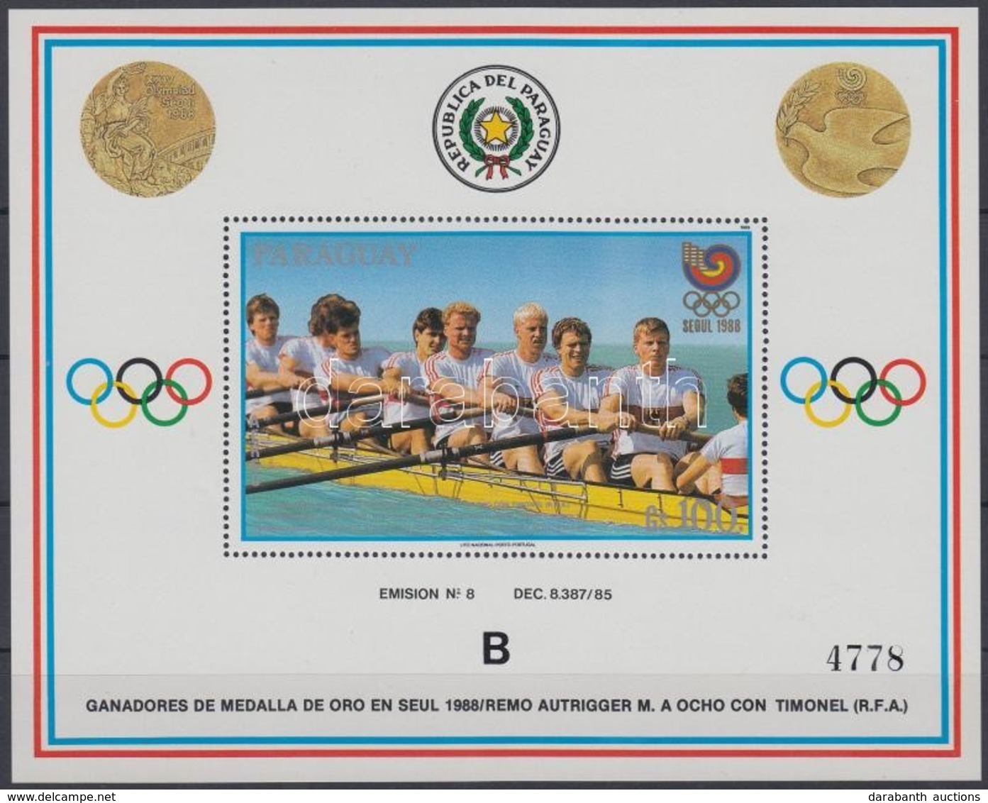 ** 1989 Olimpiai Aranyérmesek Blokk 'B' Mi 455 - Altri & Non Classificati