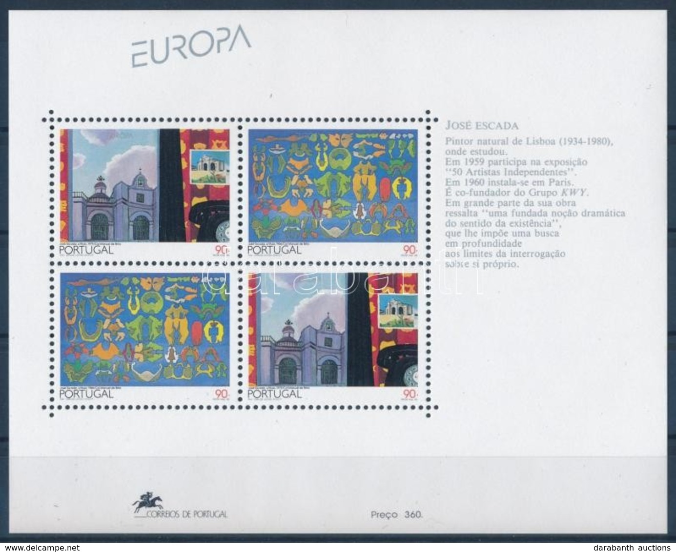 ** 1993 Europa CEPT: Kortárs Művészet Blokk Mi 93 - Altri & Non Classificati