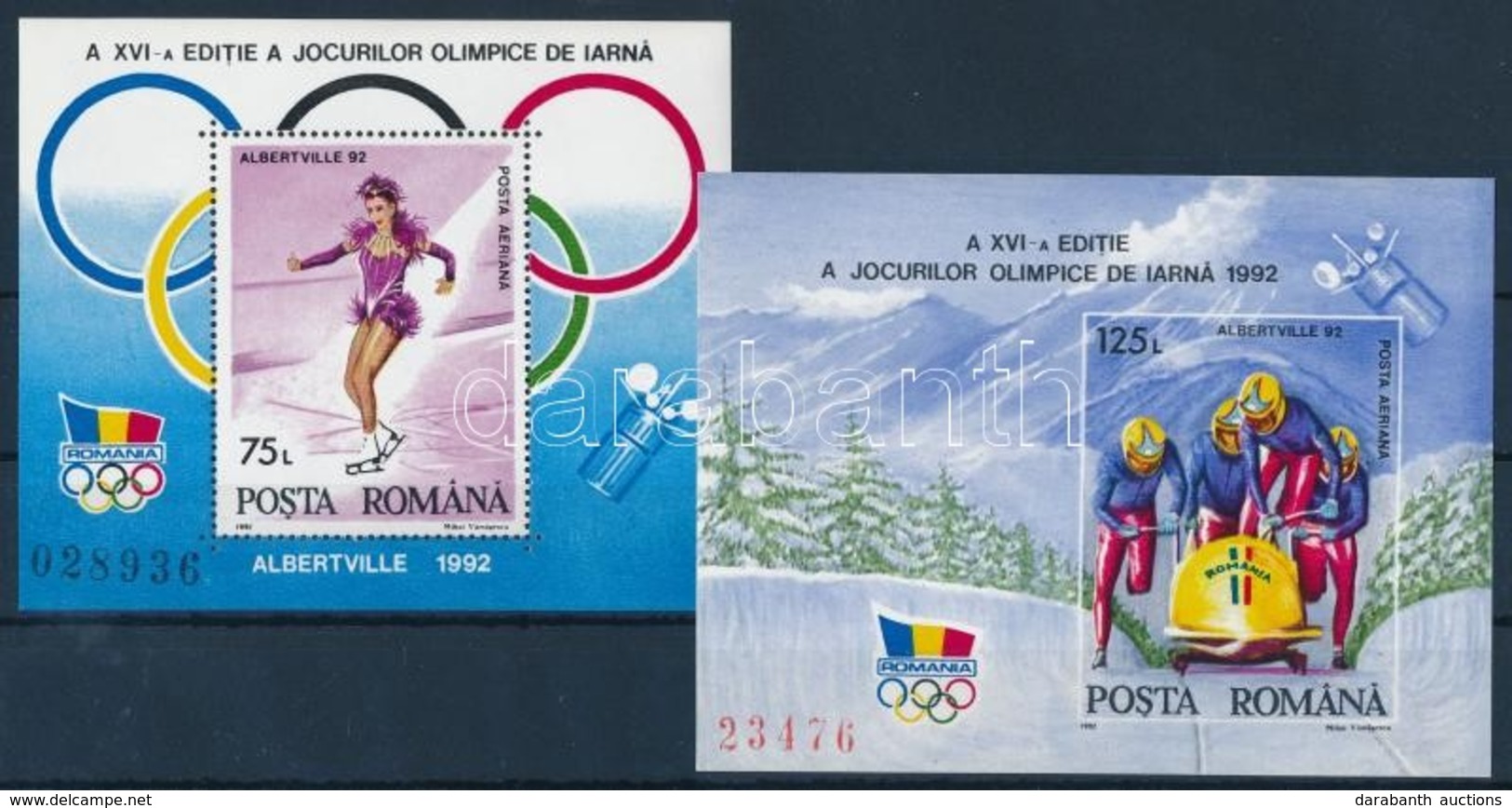 ** 1992 Téli Olimpia Blokk Sor  Mi 269-270 - Altri & Non Classificati