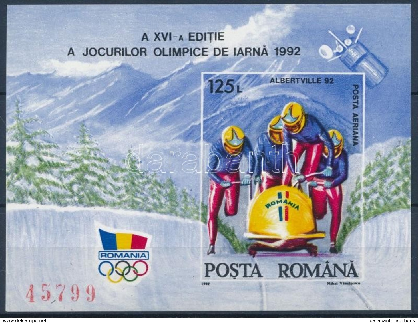 ** 1992 Téli Olimpia Vágott Blokk Mi 270 - Autres & Non Classés