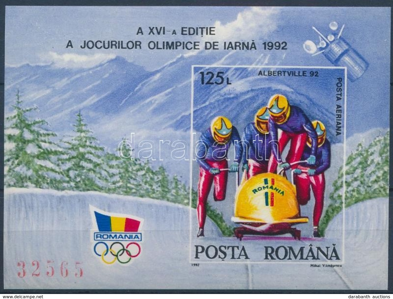 ** 1992 Téli Olimpia Vágott Blokk Mi 270 - Altri & Non Classificati