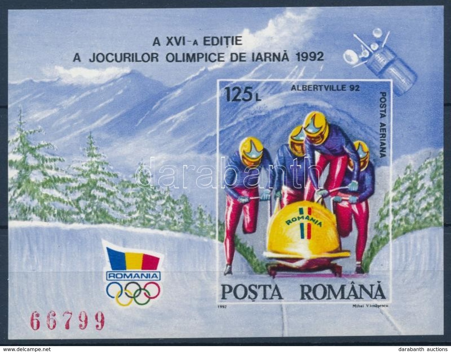 ** 1992 Téli Olimpia Vágott Blokk Mi 270 - Autres & Non Classés