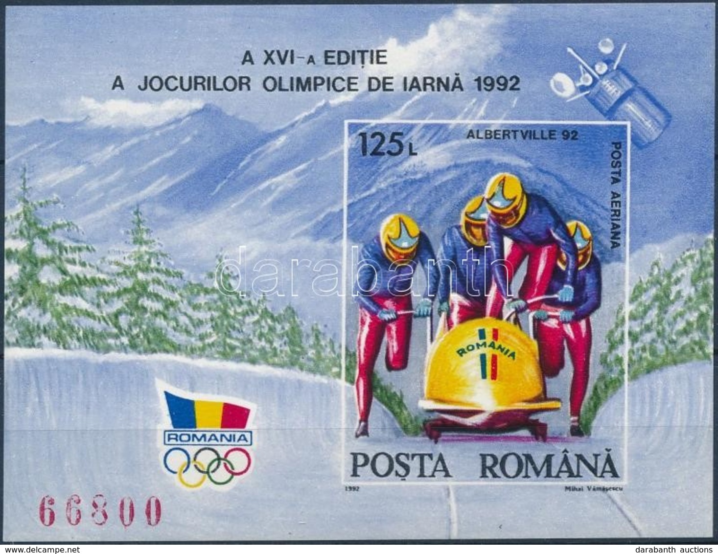 ** 1992 Téli Olimpia Vágott Blokk Mi 270 - Autres & Non Classés