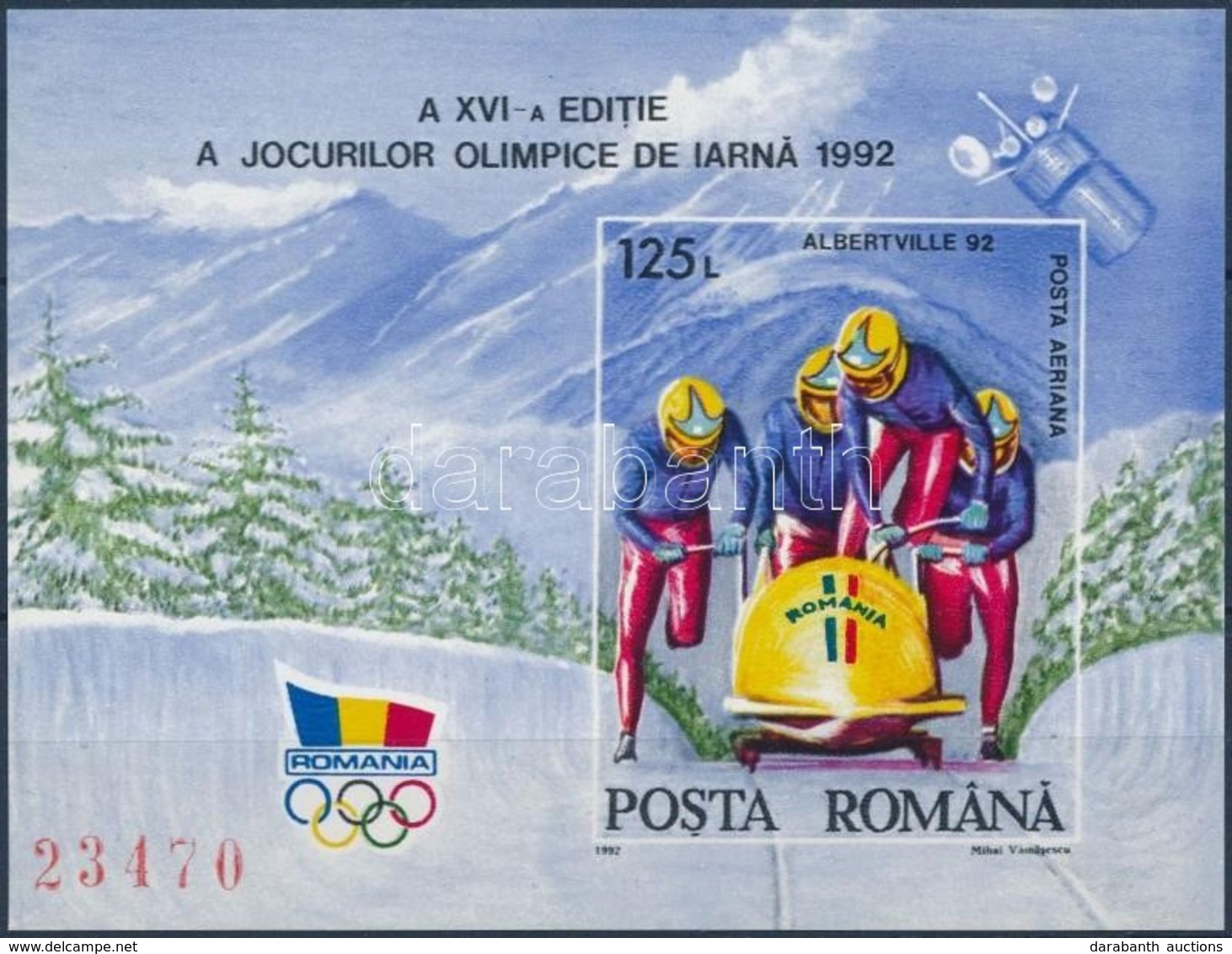 ** 1992 Téli Olimpia Vágott Blokk Mi 270 - Autres & Non Classés