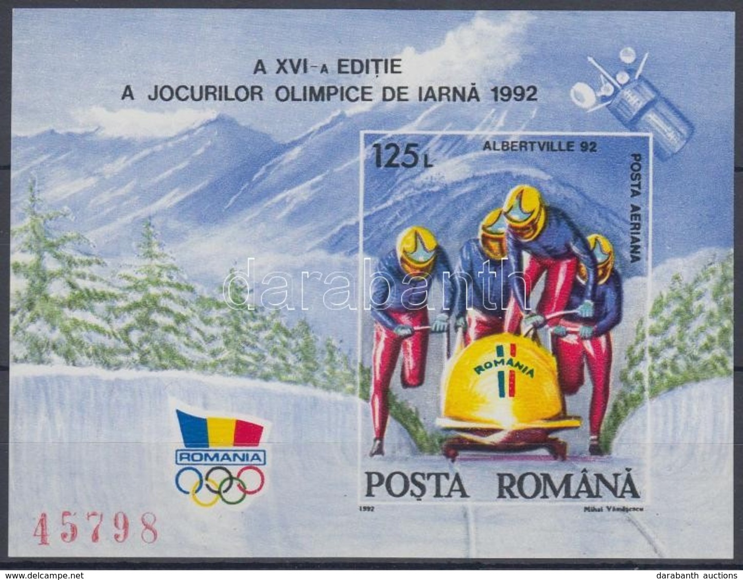 ** 1992 Téli Olimpia: Albertville Vágott Blokk Mi 270 - Autres & Non Classés